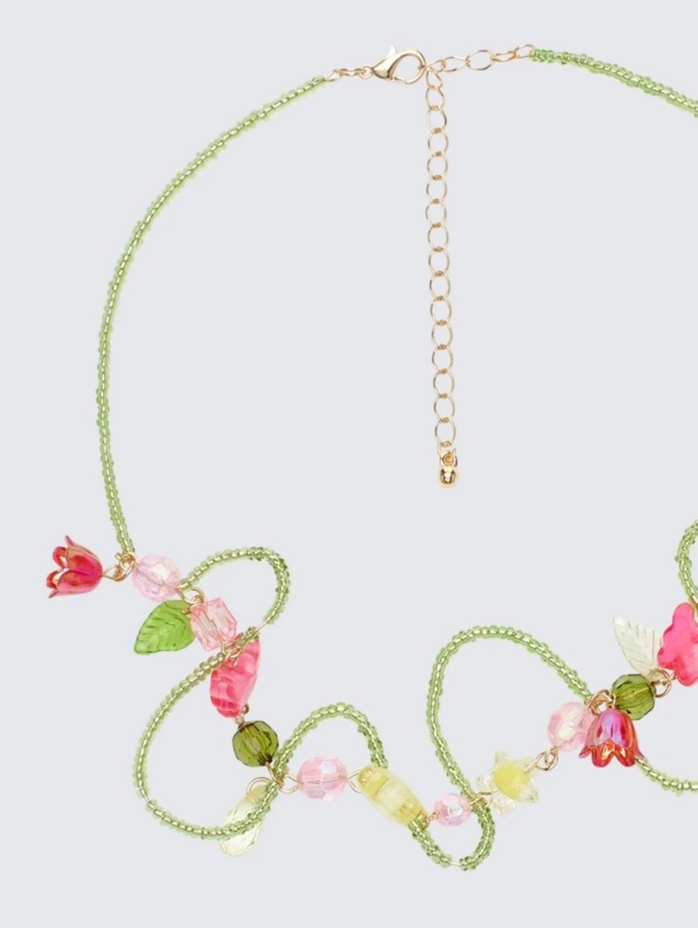 Finesse Marigold Pink Orchid Bead Choker - Picture 2 of 2